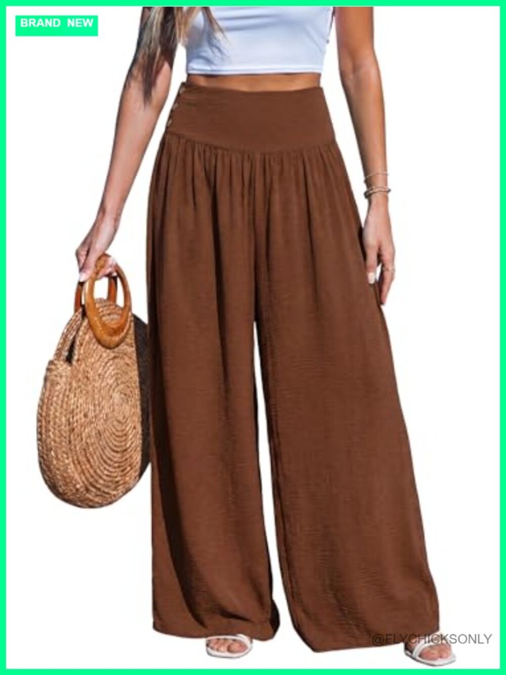 Cupshe Tropical Floral Wide Leg High Waist Palazzo Beach Pants